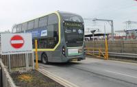 The Rail Replacement service for the Blackpool electrification closure, using a fleet of brand new buses, has been popular and efficient. At Blackpool North a temporary route into the station forecourt has been created and a bus from Preston is seen entering on 12th April 2018. The service has been running since November 2017 but will progressively be reduced after 15th April as trains are reintroduced. <br><br>[Mark Bartlett 12/04/2018]