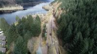 The site of Invergarry Station on the Invergarry and Fort Augustus<br>
Railway. This is being rebuilt by volunteers and will be a working museum<br>
when finished. The view is towards Fort Augustus, with Loch Oich on the<br>
left on 1st April 2018.<br>
<br>
<br><br>[John Gray 01/04/2018]