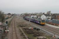 All overhead catenary in place on the Blackpool North lines at Kirkham on 12th April 2018 as a service from Blackpool South to Preston passes. The Down Blackpool South line is not being wired but has been resignalled. <br><br>[Mark Bartlett 12/04/2018]