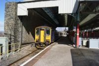 The Windermere branch shuttle waits to depart from Oxenholme on 17 March 2018.<br><br>[John McIntyre 17/03/2018]