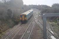 150262, working from Bridgend to Cardiff Central, passing the junction for Aberthaw Power Station in April 2018.<br>
<br><br>[Alastair McLellan 02/04/2018]