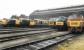 Line up at the Old Oak Common open day on 18th August 1991. Left to right Classes 50, 47, 31, 35, 42 and 52. This was basically all the preserved diesels at that time that were associated with the shed. I know this site well from working for Crossrail and it is much changed, with a great deal demolished.<br>
<br>
<br><br>[Crinan Dunbar 18/08/1991]