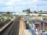 Looking north over Poole station during a quiet period on 31 May 2002. Poole stadium stands in the background.<br><br>[Ian Dinmore 03/05/2002]