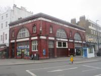 <h4><a href='/locations/M/Mornington_Crescent'>Mornington Crescent</a></h4><p><small><a href='/companies/C/Charing_Cross,_Euston_and_Hampstead_Railway'>Charing Cross, Euston and Hampstead Railway</a></small></p><p>Exterior of Mornington Crescent station, now part of LUL Northern Line, opened on 22nd June 1907 and one of many 'tube' stations designed by Leslie W. Green, the London Underground's Chief Architect of the Edwardian period who died in 1908 aged only 34, on 5th January 2019. 25/87</p><p>05/01/2019<br><small><a href='/contributors/David_Bosher'>David Bosher</a></small></p>