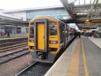 <h4><a href='/locations/S/Sheffield'>Sheffield</a></h4><p><small><a href='/companies/M/Midland_Railway'>Midland Railway</a></small></p><p>158817, on a service to Leeds via Barnsley, waiting to depart from Sheffield on 13th October 2016. 17/43</p><p>13/10/2016<br><small><a href='/contributors/David_Bosher'>David Bosher</a></small></p>