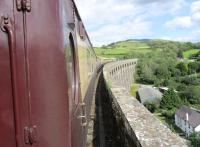 <h4><a href='/locations/C/Cynghordy_Viaduct'>Cynghordy Viaduct</a></h4><p><small><a href='/companies/C/Central_Wales_Extension_Railway'>Central Wales Extension Railway</a></small></p><p>UK Railtours excursion from London Paddington to Llandrindod Wells, behind 68016, heading north across the majestic Cynghordy Viaduct on the Heart of Wales Line, on 2nd September 2017. 14/46</p><p>02/09/2017<br><small><a href='/contributors/David_Bosher'>David Bosher</a></small></p>