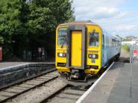 <h4><a href='/locations/L/Llandrindod_Wells'>Llandrindod Wells</a></h4><p><small><a href='/companies/C/Central_Wales_Railway'>Central Wales Railway</a></small></p><p>153353 single diesel unit, with a Heart of Wales Line service from Shrewsbury to Swansea (reversing at Llanelli), arriving at Llandrindod Wells station on 2nd September 2017. 14/22</p><p>02/07/2017<br><small><a href='/contributors/David_Bosher'>David Bosher</a></small></p>