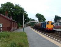 Class 20s about to head west over the viaduct at Arnside.<br><br>[Ewan Crawford //]