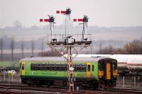 Passing the fine semaphores of Wrawby Junction.<br><br>[Ewan Crawford //]