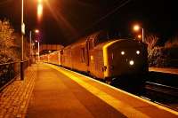 Fort William sleeper at Westerton. This waits in the westbound platform due to the layout of Knightswood West Junction.<br><br>[Ewan Crawford //]