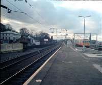 Greenock train heads west at Wallneuk Junction.<br><br>[Ewan Crawford //]