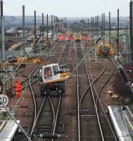 Looking east at Drem Junction during track repairs.<br><br>[Ewan Crawford //]