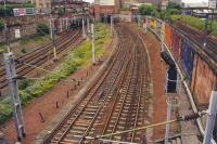 Eglinton Street looking south. Main lines to left and centre and Cathcart Circle to right.<br><br>[Ewan Crawford //]