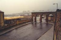 The road in foreground was once the railway which extended to Cathcart Street before being cut back to the present Greenock Central station site on extension of the line to Gourock.<br><br>[Ewan Crawford //]