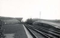 Kirriemuir Junction. 5P 4.6.0 45036 on up St. Mungo Express.<br><br>[G H Robin collection by courtesy of the Mitchell Library, Glasgow 06/04/1953]