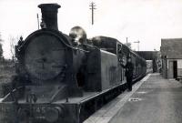 Auchtermuchty station. N.B. 4.4.2T 7453 on Kinross-Ladybank local.<br><br>[G H Robin collection by courtesy of the Mitchell Library, Glasgow 19/06/1948]