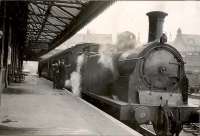 Arbroath-Forfar local. C.R. 15195 at Arbroath. May 1949.<br><br>[G H Robin collection by courtesy of the Mitchell Library, Glasgow 02/05/1949]