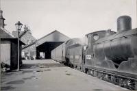 Kirkcudbright. C.R. 0.6.0 57329 on branch train.<br><br>[G H Robin collection by courtesy of the Mitchell Library, Glasgow 07/05/1949]