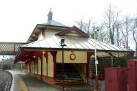 Star turn. The station building at Maxwell Park seen from the east. Even the grey cabinets are red here!<br><br>[Ewan Crawford 26/03/2006]