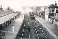 East Kilbride train stopping at Giffnock. CR 0.4.4T 55225.<br><br>[G H Robin collection by courtesy of the Mitchell Library, Glasgow 23/06/1949]