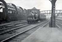 Circle train approaching Central. CR 0.4.4T 15265.<br><br>[G H Robin collection by courtesy of the Mitchell Library, Glasgow 30/07/1949]