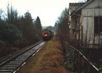 Eastbound 37 hauled train at Ach-na-cloich. Station building now demolished.<br><br>[Ewan Crawford //1988]