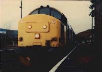 Barely light. 37407 at Tulloch on southbound train, awaiting northbound sleeper.<br><br>[Ewan Crawford //]