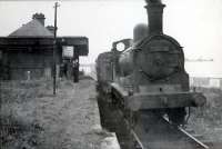 Trip from St James to Paisley East via Barrhead in September 1949. CR Jumbo 0.6.0 57238 calls at Ferguslie. Driver D. Fay.<br><br>[G H Robin collection by courtesy of the Mitchell Library, Glasgow 24/09/1949]