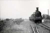 Trip from St James to Paisley East via Barrhead. Barrhead South. CR Jumbo 0.6.0 57238 driver D. Fay.<br><br>[G H Robin collection by courtesy of the Mitchell Library, Glasgow 24/09/1949]