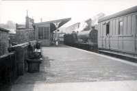 NB 4.4.0 62490 <I>Glen Fintaig</I> about to run round its train at Selkirk in April 1950.<br><br>[G H Robin collection by courtesy of the Mitchell Library, Glasgow 07/04/1950]