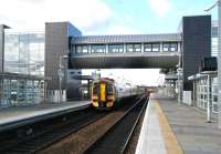 Platform view west at Edinburgh Park station in March 2006.<br><br>[John Furnevel 06/03/2006]