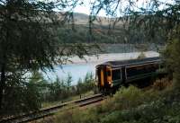 Southbound Sprinter passing Loch Treig.<br><br>[Ewan Crawford //]