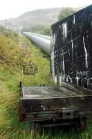 The out of use cable hauled incline at the Fort William smelter for drawing supplies up to the top of the pipeline.<br><br>[Ewan Crawford //]