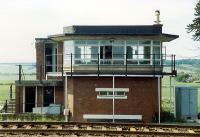 Dunning signalbox, now demolished. View looks north.<br><br>[Ewan Crawford //1989]