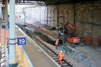 New through platform construction underway on the north side of Waverley opposite platform 19 on Sunday 9 April 2006.<br><br>[John Furnevel 09/04/2006]