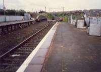 Airdrie looking east before opening to Drumgelloch. Note old bridge from Airdrie (CR) approach in background right.<br><br>[Ewan Crawford //1987]