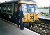 A skilled driver. The driver after a smooth ride from Lanark to Milngavie.<br><br>[Ewan Crawford //1987]