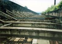 Heavy buttressing at Dalmarnock stops Dalmarnock High Level collapsing onto Dalmarnock Low Level.<br><br>[Ewan Crawford //1987]