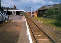 Muirend, looking east. Note there are two footbridges to the station.<br><br>[Ewan Crawford //1987]