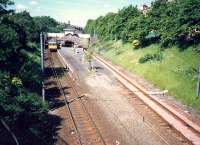 Inner circle train at Pollokshields West.<br><br>[Ewan Crawford //1987]