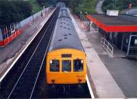 DMU 101366 at Cumbernauld. View looks south.<br><br>[Ewan Crawford //1987]