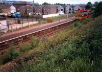 Southbound train leaves Renton station.<br><br>[Ewan Crawford //1987]