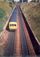 DMU struggles up the Cowlairs incline.<br><br>[Ewan Crawford //1987]