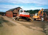 The old goods shed and yard at Possil. The station was off to the right. View west.<br><br>[Ewan Crawford //1987]