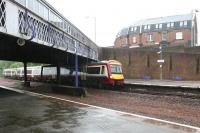 Rainy day at Larbert, northbound arrival - May 2005<br><br>[John Furnevel 25/05/2005]