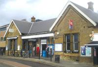 <h4><a href='/locations/P/Palmers_Green'>Palmers Green</a></h4><p><small><a href='/companies/E/Enfield_Branch_Great_Northern_Railway'>Enfield Branch (Great Northern Railway)</a></small></p><p>The delightful GNR style entrance to Palmers Green station, north London, on 27th September 2019.   This station was opened in 1871 on the GNR's branch from Wood Green (now Alexandra Palace) to Enfield that was extended in the second decade of the 20th Century back to the main line at Stevenage to form the Hertford North Loop.  It was electrified in November 1976.<br>See <a target=query href=/queries/closed.html>query 2166</a> 89/189</p><p>27/09/2019<br><small><a href='/contributors/David_Bosher'>David Bosher</a></small></p>