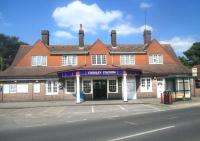 <h4><a href='/locations/C/Croxley'>Croxley</a></h4><p><small><a href='/companies/W/Watford_Branch_Metropolitan_Railway_and_London_and_North_Eastern_Railway_Joint'>Watford Branch (Metropolitan Railway and London and North Eastern Railway Joint)</a></small></p><p>The attractive station entrance at Croxley on the LUL's short Metropolitan Line branch to Watford, on 22nd May 2017. This line was a latecomer to the outer London network, not opening until 2nd November 1925 as a joint venture between the Metropolitan and LNER and Croxley station was originally called Croxley Green. To avoid confusion with the LNWR Croxley Green station, it was renamed on 23rd May 1949. The branch runs from a triangular junction between Moor Park and Rickmansworth with originally Metropolitan trains taking the south curve toward Moor Park and on into London (as they still do) while a shuttle service of LNER trains operated between Watford and Rickmansworth over the north curve but these ceased in 1934 after only nine years, since when the north curve has only been used by empty stock workings and occasional steam specials, apart from a few ex-Chesham public trains at the beginning and end of the day. (I am indebted to Bob McIntyre for this last piece of information.) The scheme to link this line to the by then disused Croxley Green branch, relay as far as Watford High Street and run Metropolitan Line trains into Watford Junction, which would have seen the 1925 Metropolitan terminus closed, was talked about for decades and was eventually given the go-ahead, only for this to be cancelled a year or so later.<br>See <a target=query href=/queries/closed.html>query 2195</a> 30/138</p><p>22/05/2017<br><small><a href='/contributors/David_Bosher'>David Bosher</a></small></p>