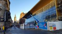 <h4><a href='/locations/G/Glasgow_Queen_Street_High_Level'>Glasgow Queen Street High Level</a></h4><p><small><a href='/companies/E/Edinburgh_and_Glasgow_Railway'>Edinburgh and Glasgow Railway</a></small></p><p><I>Building a station fit for a Queen Street.</I> Work continues on the new facade in December 2019.<br></p><p>09/12/2019<br><small><a href='/contributors/Beth_Crawford'>Beth Crawford</a></small></p>