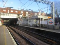 <h4><a href='/locations/K/Kensal_Rise'>Kensal Rise</a></h4><p><small><a href='/companies/H/Hampstead_Junction_Railway_London_and_North_Western_Railway'>Hampstead Junction Railway (London and North Western Railway)</a></small></p><p>Kensal Rise station, London Overground, showing the building that replaced the original and which resembles more a public convenience than a station, looking east on 4th January 2020. This is on what was originally the Hampstead Junction Railway that celebrated its 160th birthday two days before this photo was taken although this station was not opened until 1873 as Kensal Green, replacing a station slightly to the west that had opened in 1861 as Kensal Green & Harlesden. The station was renamed Kensal Rise in 1890. 108/189</p><p>04/01/2020<br><small><a href='/contributors/David_Bosher'>David Bosher</a></small></p>