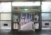 <h4><a href='/locations/E/Elephant_and_Castle'>Elephant and Castle</a></h4><p><small><a href='/companies/M/Metropolitan_Extensions:_Herne_Hill_to_the_Metropolitan_Railway_London,_Chatham_and_Dover_Railway'>Metropolitan Extensions: Herne Hill to the Metropolitan Railway (London, Chatham and Dover Railway)</a></small></p><p>The entrance to the National Rail station at Elephant & Castle, from the shopping centre, on 24th September 2020. This was the final day of the shopping centre which ceased trading and was closed for good by evening time in readiness for demolition and redevelopment of the area. When this centre was opened in 1965 it was the largest in Europe but had become very rundown and grubby in recent years and only a few shops were still open in its last few hours. 118/189</p><p>24/09/2020<br><small><a href='/contributors/David_Bosher'>David Bosher</a></small></p>